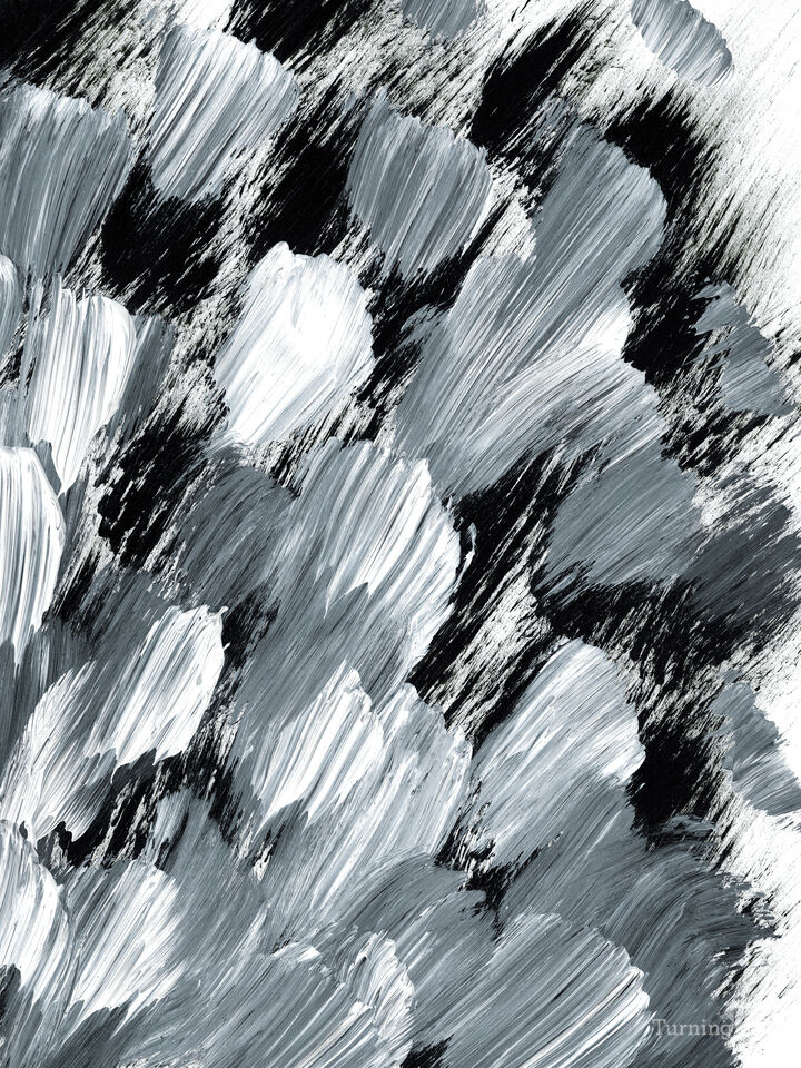 PANACHE GREYSCALE - ABSTRACT SPLASH WAVES PAINTING