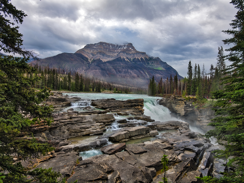Misty Athabasca Falls