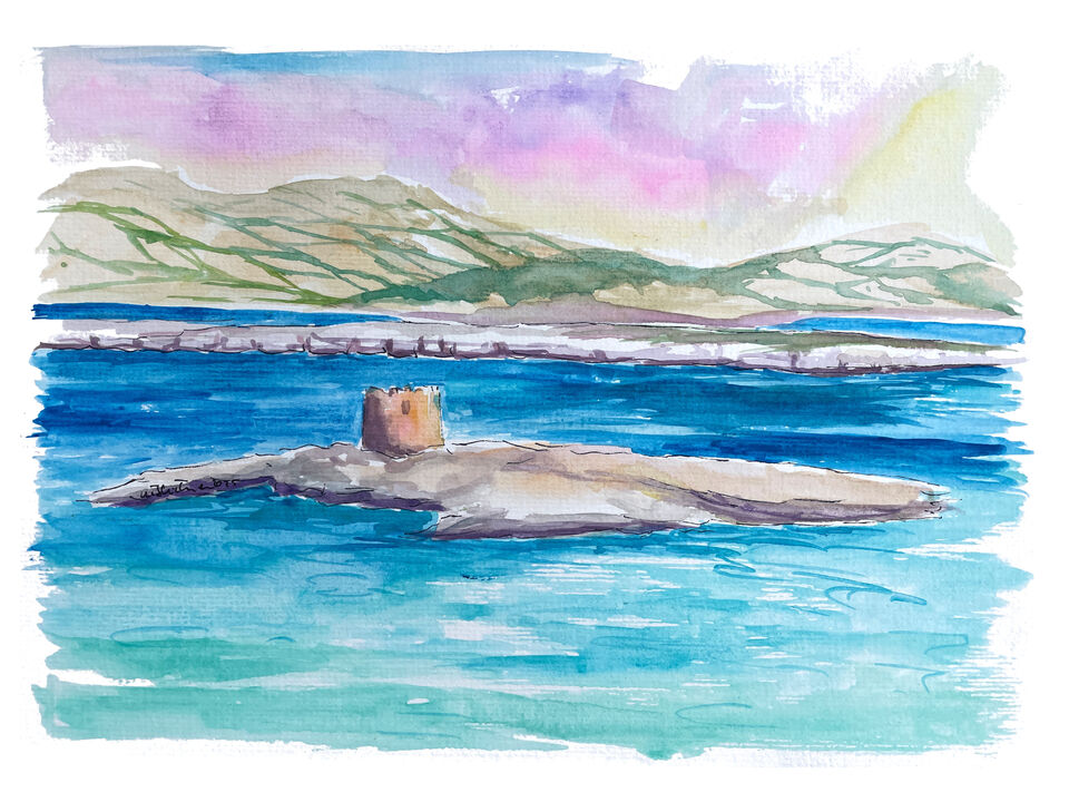 La Pelosa Beach in Stintino Sardinia with all Shades of Blue Sea and Asinara Island