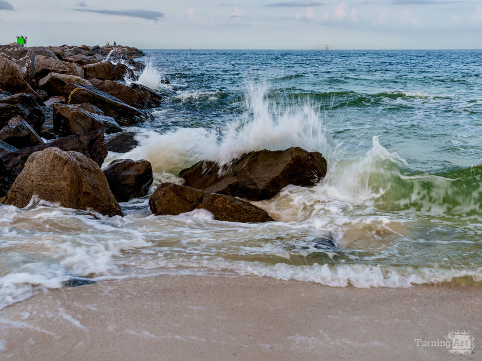 Wave Splashes Perdido Jetty