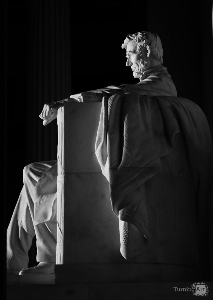 Abraham Lincoln Statue in Solstice Sunlight