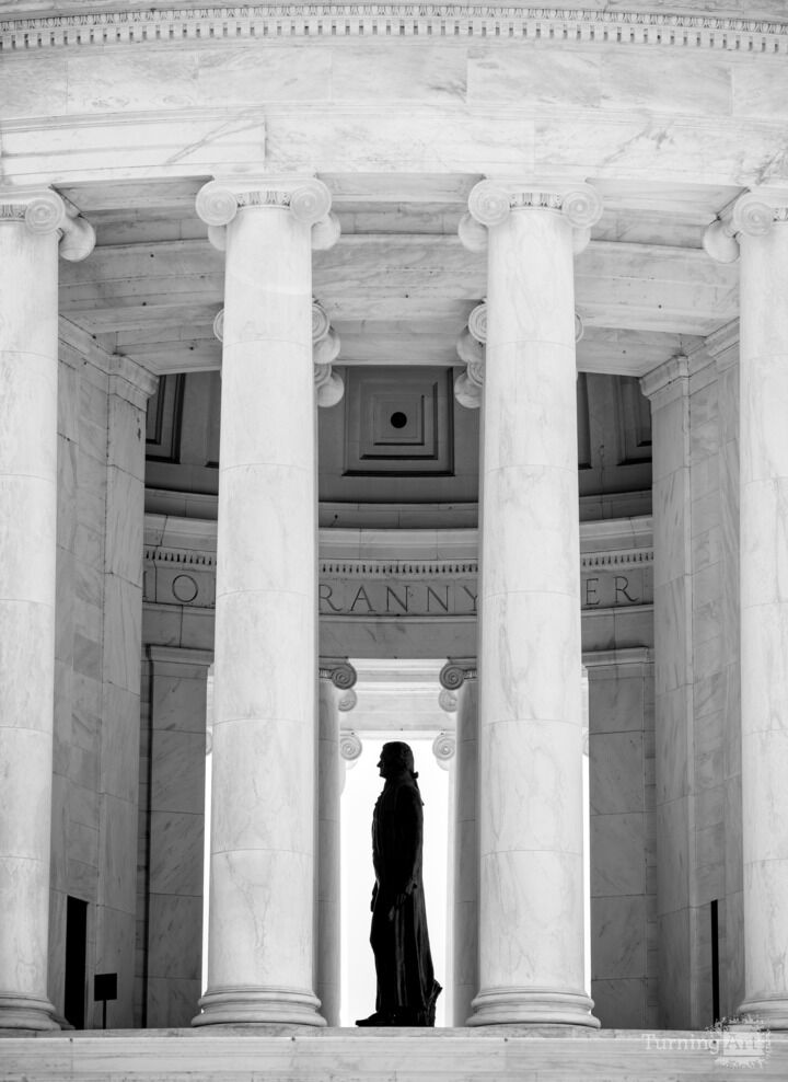 Jefferson Memorial West Portico, Black and White