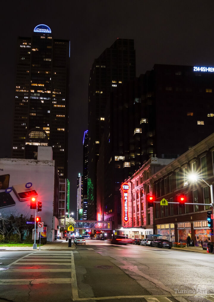 Dallas Elm And Harwood Night Cityscape