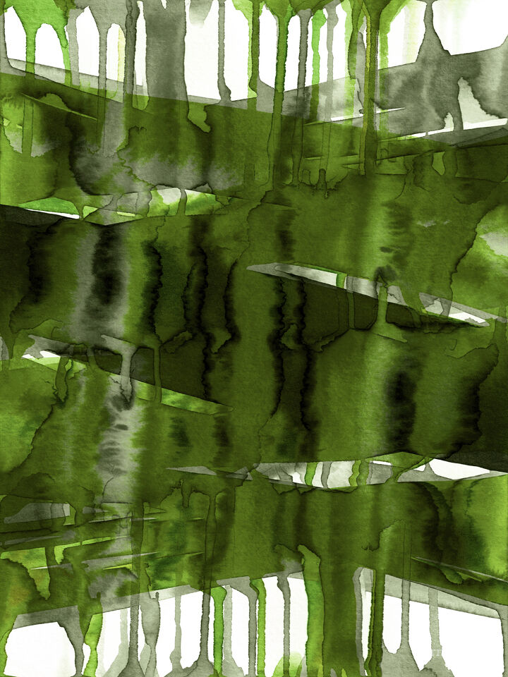 BALANCING ACT, GREEN - CONTEMPORARY ABSTRACT PAINTING