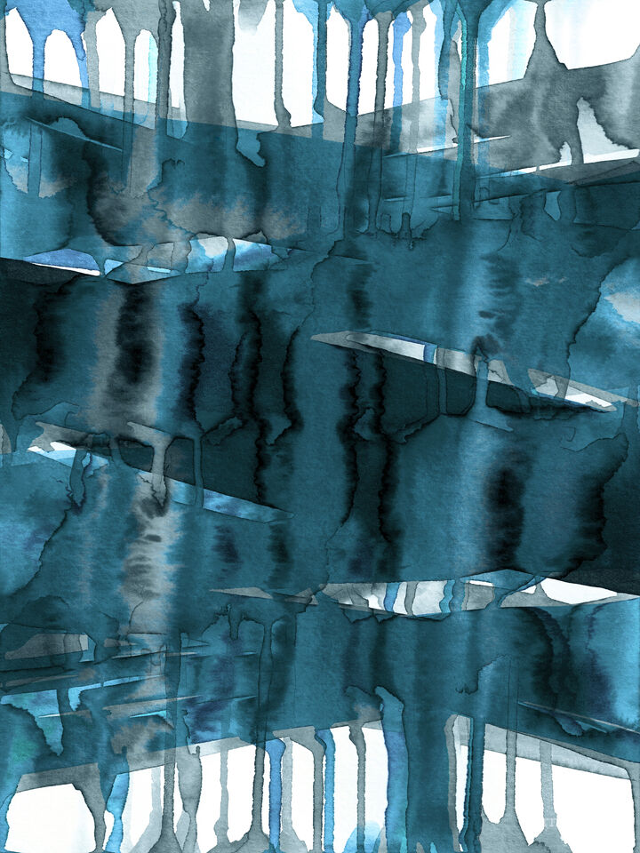 BALANCING ACT, COOL BLUE - CONTEMPORARY ABSTRACT PAINTING