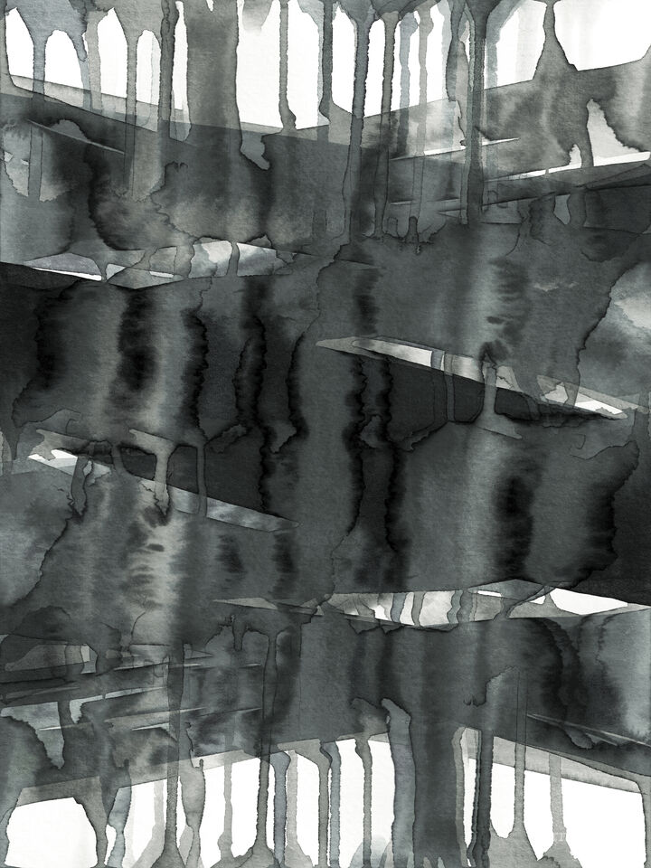 BALANCING ACT, GREYSCALE - CONTEMPORARY ABSTRACT PAINTING