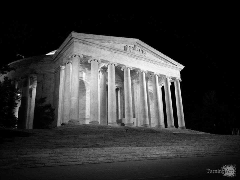 Jefferson Memorial at Night, Black and White
