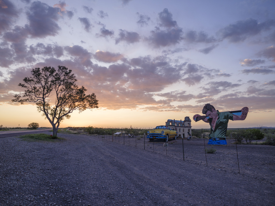 Marfa Roadside at Sunset