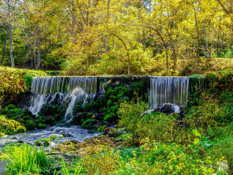 Rustic Ozarks Autumn Waterfalls