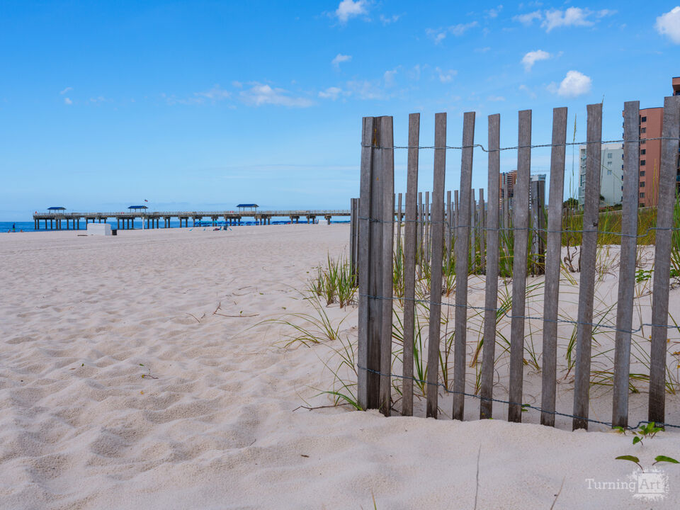 Beach Fence And Pier Orange Beach