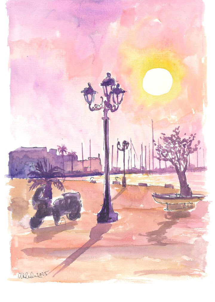 Alghero Sardinia Sunset at the Marina Yacht Port