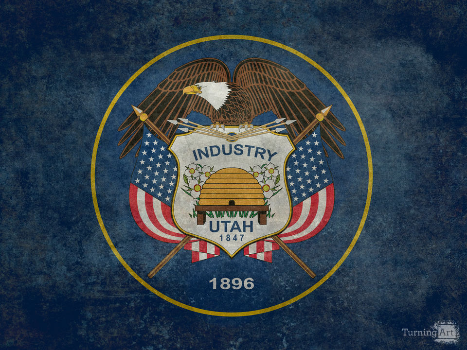 Vintage Utah State Flag 