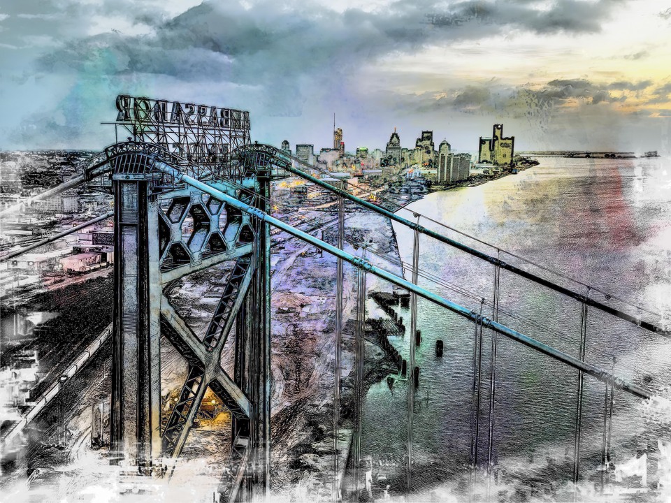 Ambassador Bridge Painting ... Gateway to Detroit
