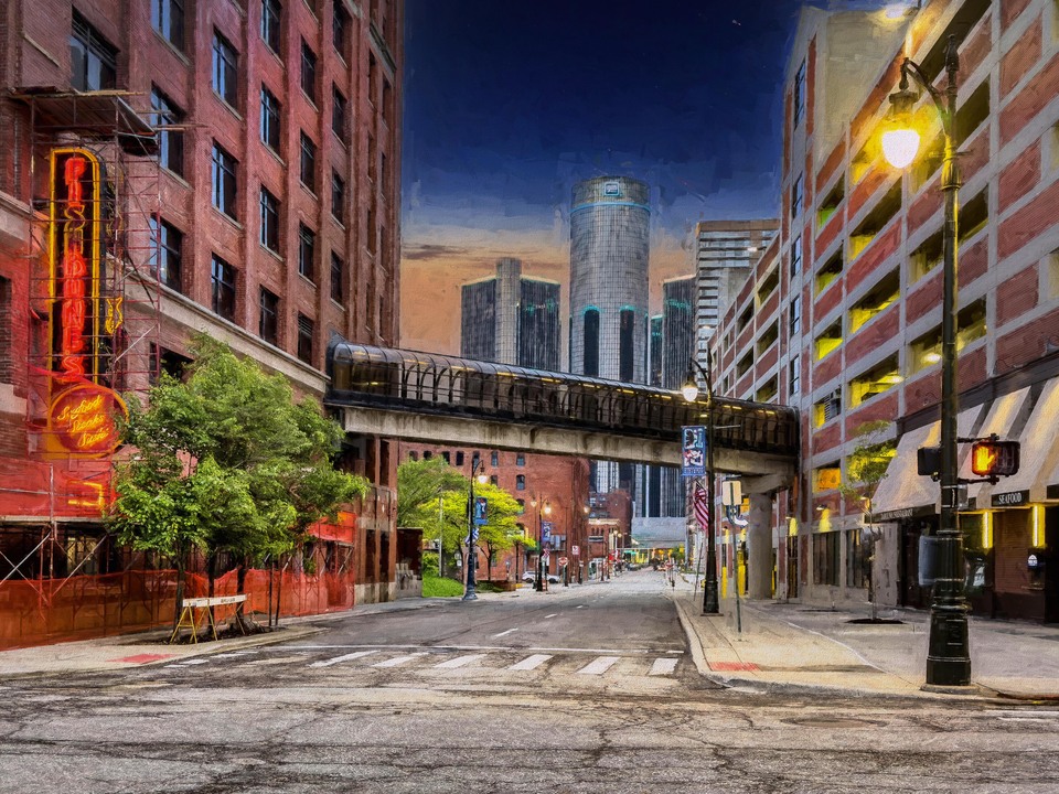 Fishbones and Ren Cen Detroit's Urban Canvas