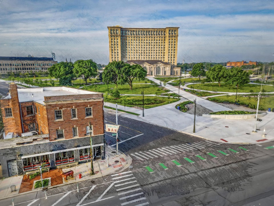 Mich Central Station & Mercury Bar in Corktown Det