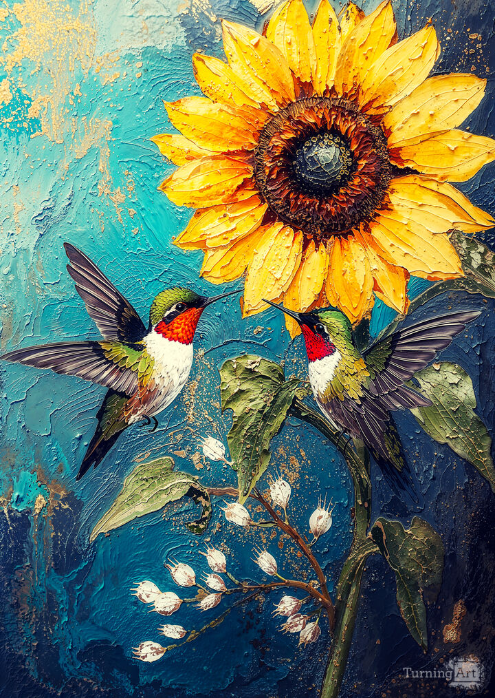 Sunflower Hummingbirds
