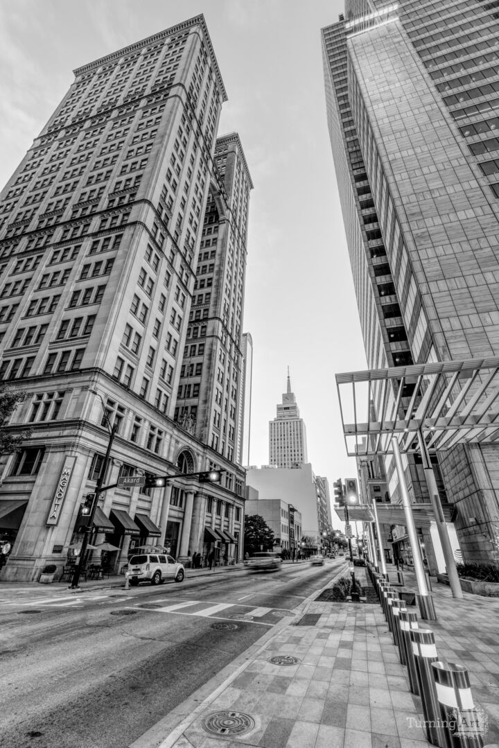 Dallas Commerce And Akard Grayscale