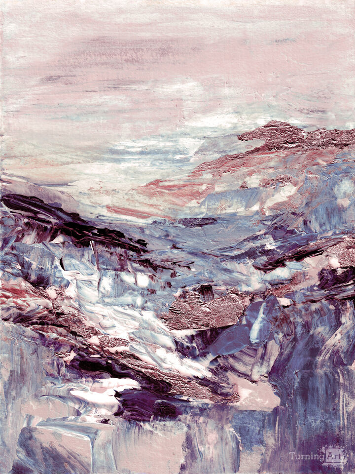 UPHILL JOURNEY 1 BLUSH PURPLE BLUE - ABSTRACT LANDSCAPE