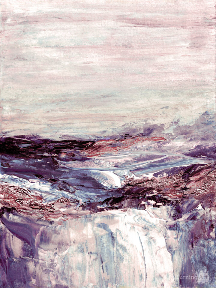 UPHILL JOURNEY 2 BLUSH PURPLE BLUE - ABSTRACT LANDSCAPE