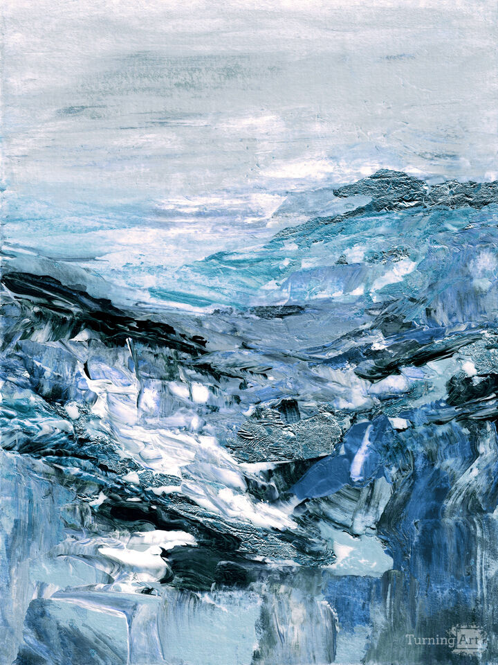 UPHILL JOURNEY 1 INTO THE BLUE - ABSTRACT LANDSCAPE