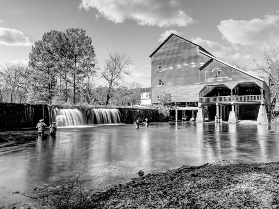 Fishing The Ozarks At Rockbridge Grayscale