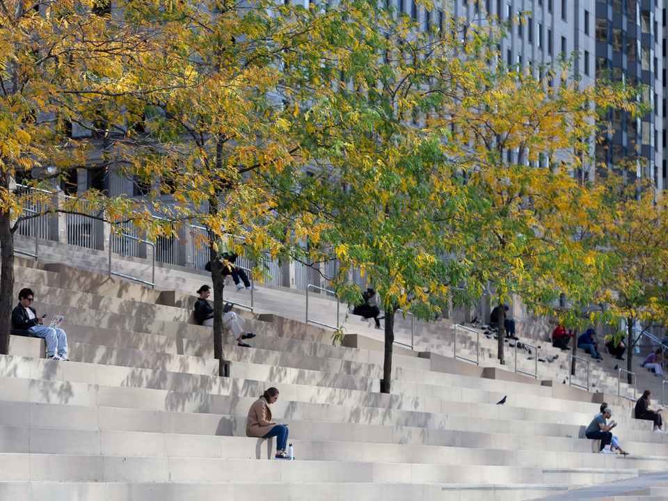 Chicago Riverwalk River Theater Steps Color