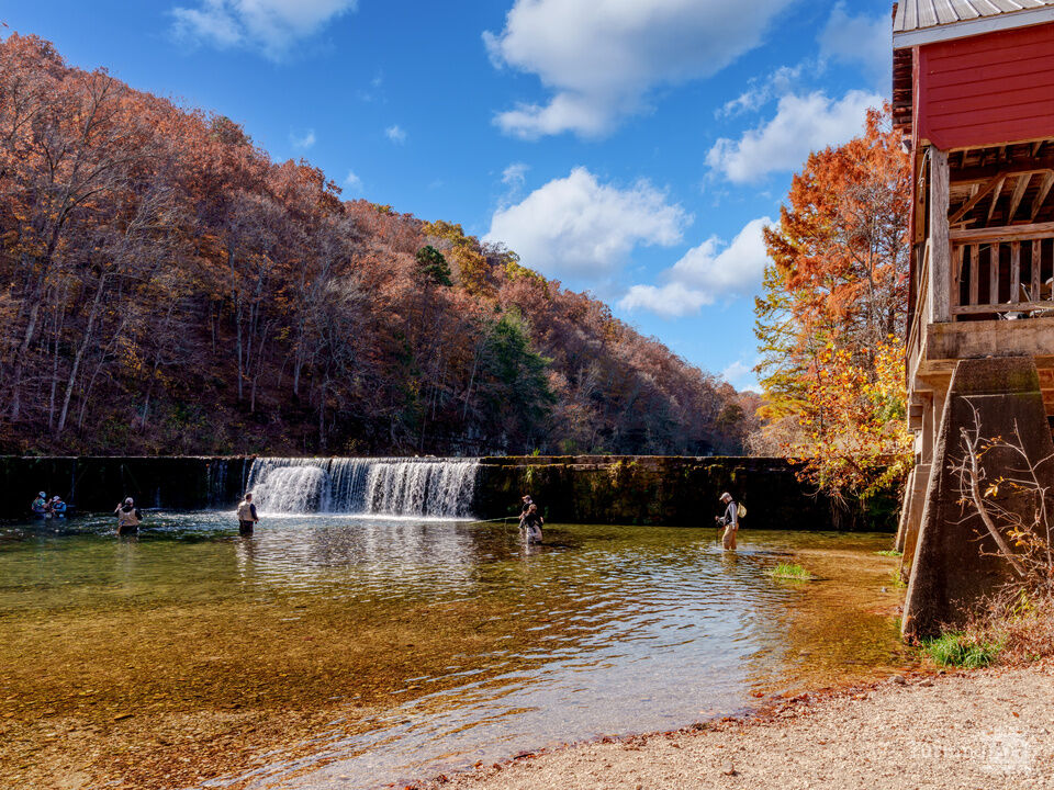 Autumn Anglers Behind Rockbridge Mill