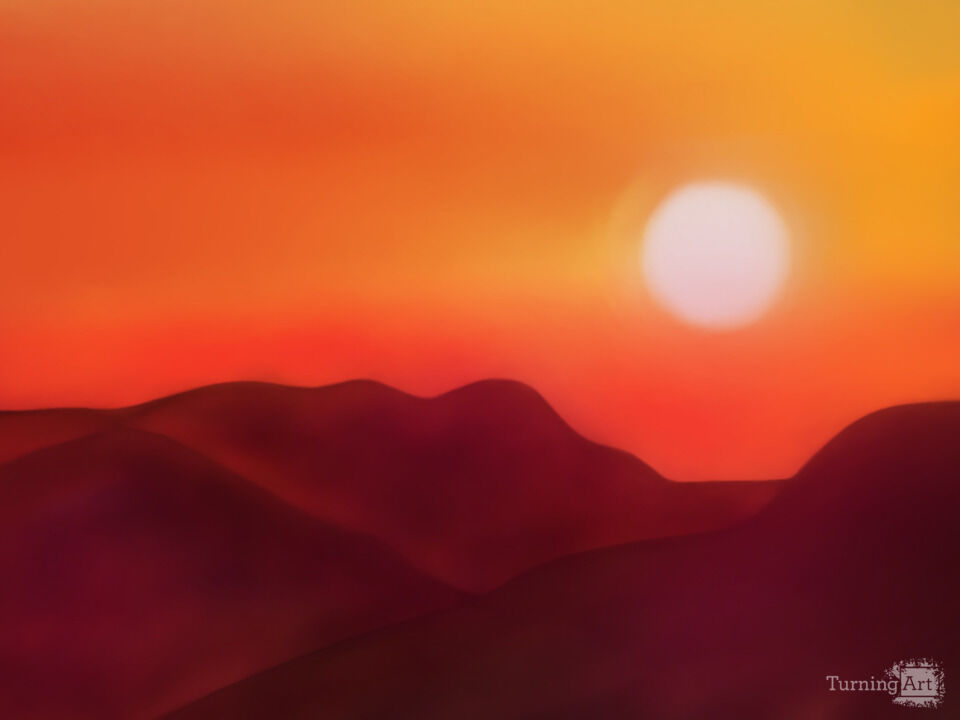 California Mountain Sunset 