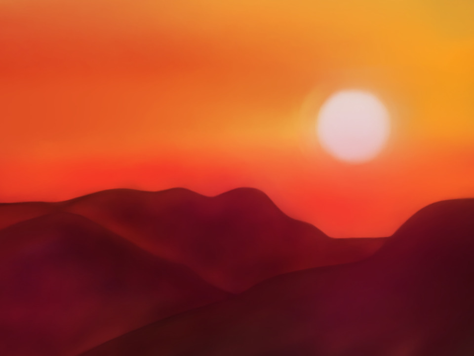 California Mountain Sunset 