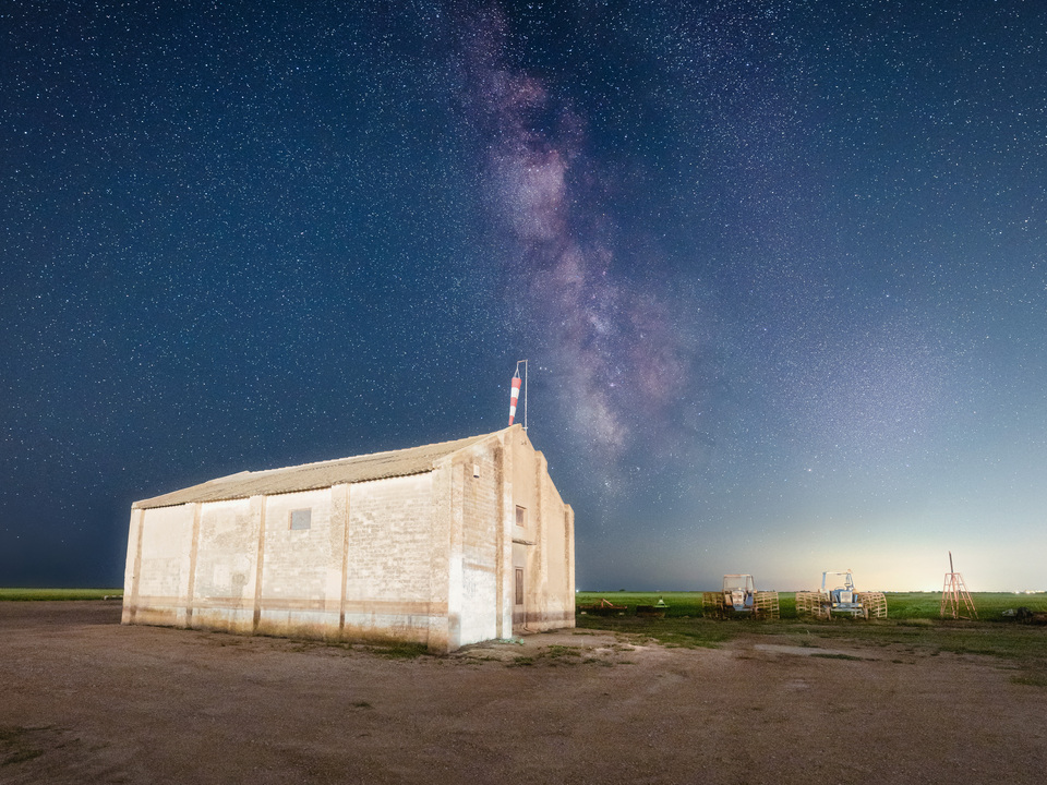 Abandoned barn under the Milky Way 