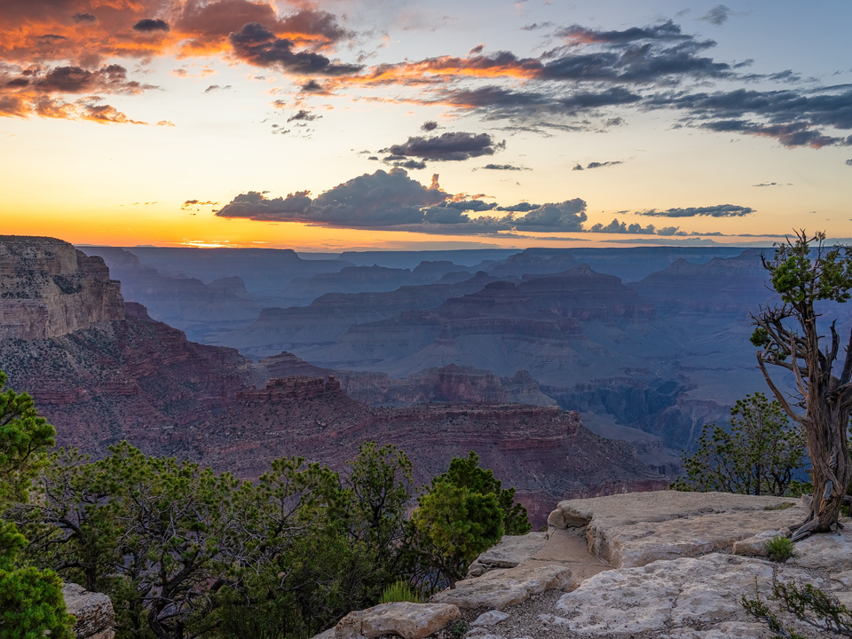Golden Sunset Over The Grand Canyon