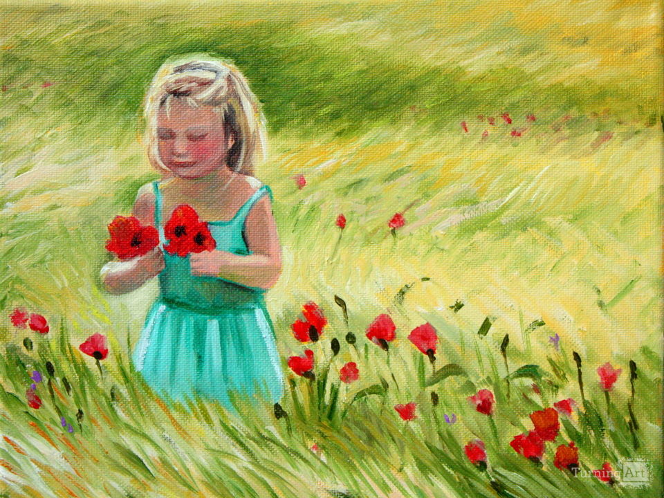 Towhead Picking Poppies