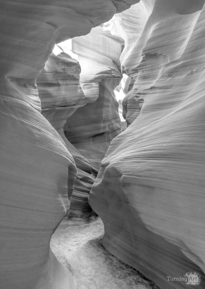 Hike Through Secret Antelope Canyon Grayscale