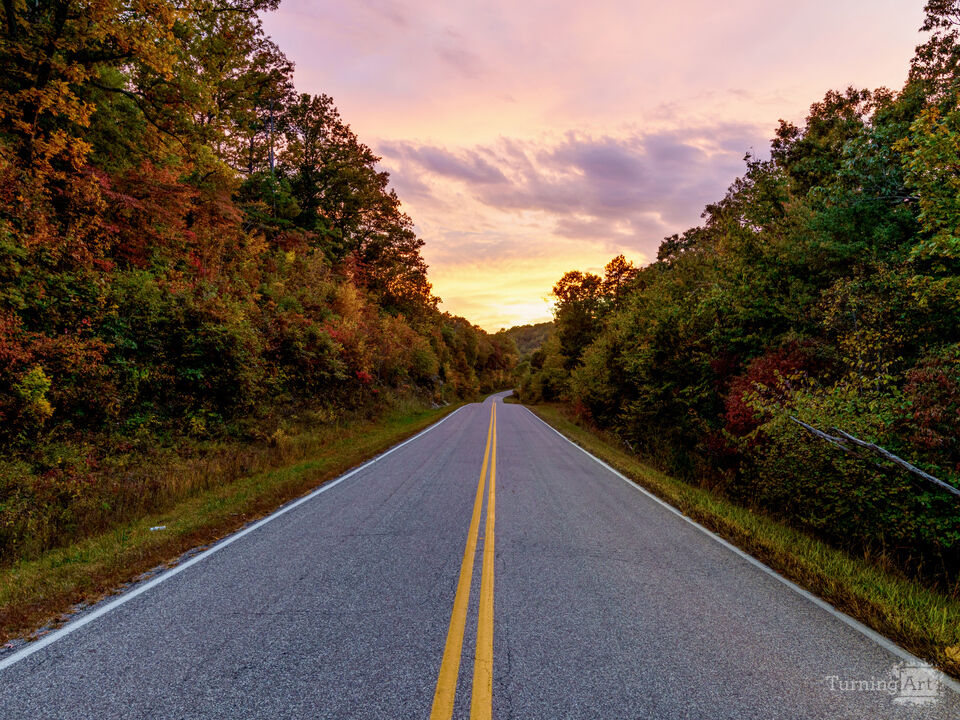 Highway To An Autumn Sunset