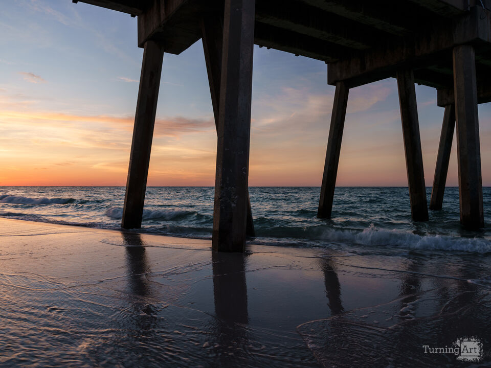 Bold Morning Light Beneath Gulf Pier
