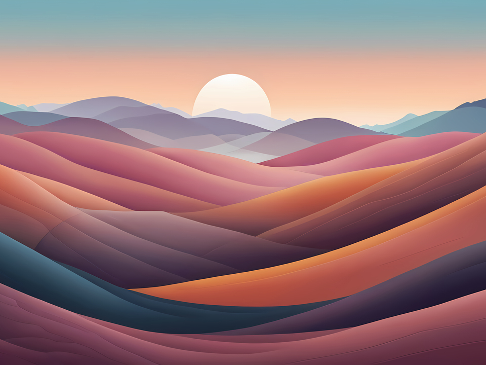 Sunset Over Rolling Hills