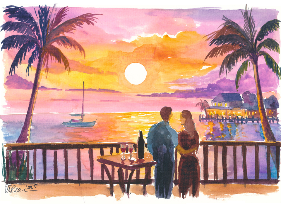 Romantic Amore Love Sunset in Key West Florida