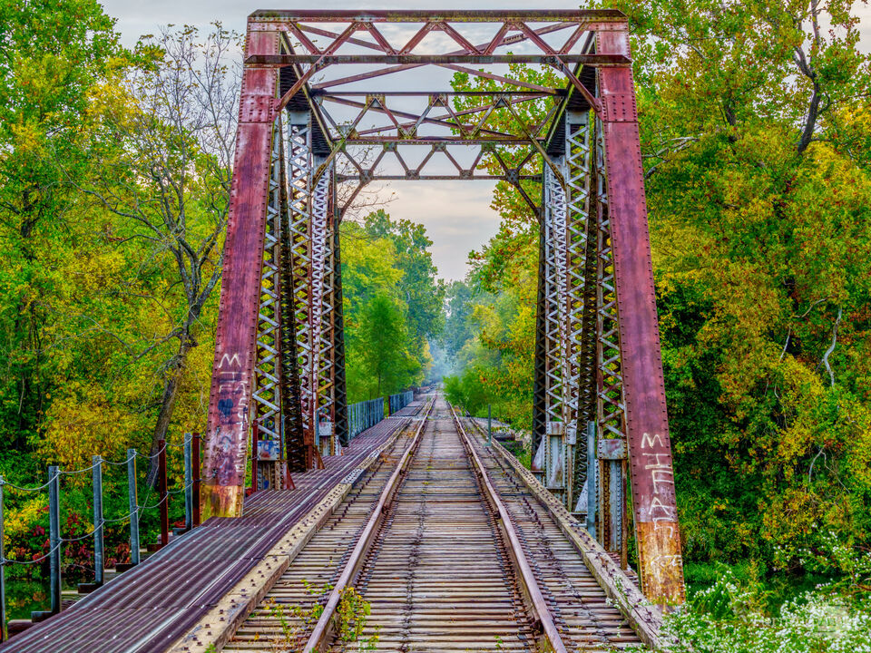 Autumn Railroad Crossing At Lake Springfield