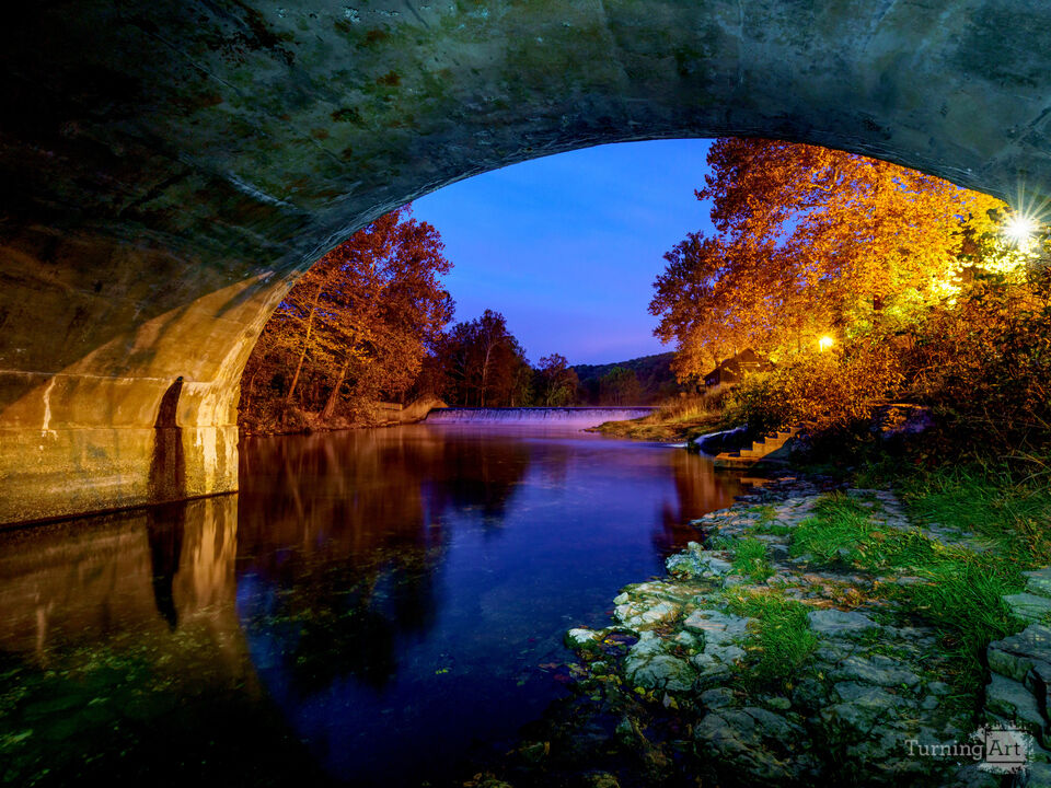 Twilight Under Bennett Spring Bridge