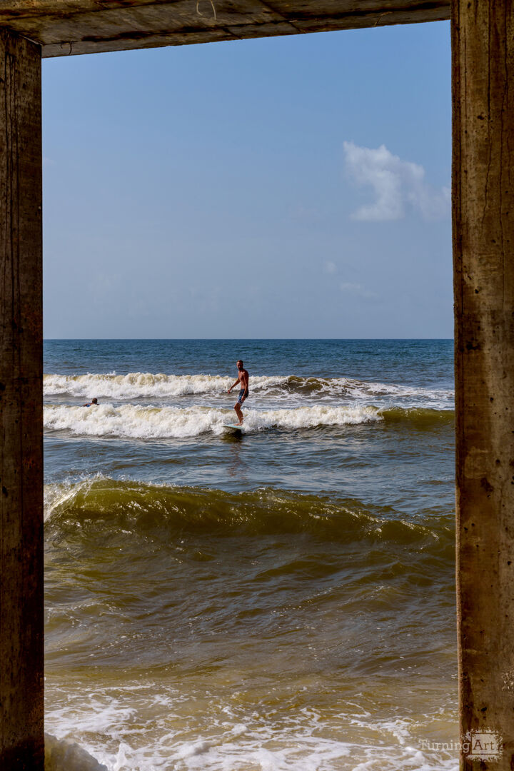 Orange Beach Surfer Pier Framed