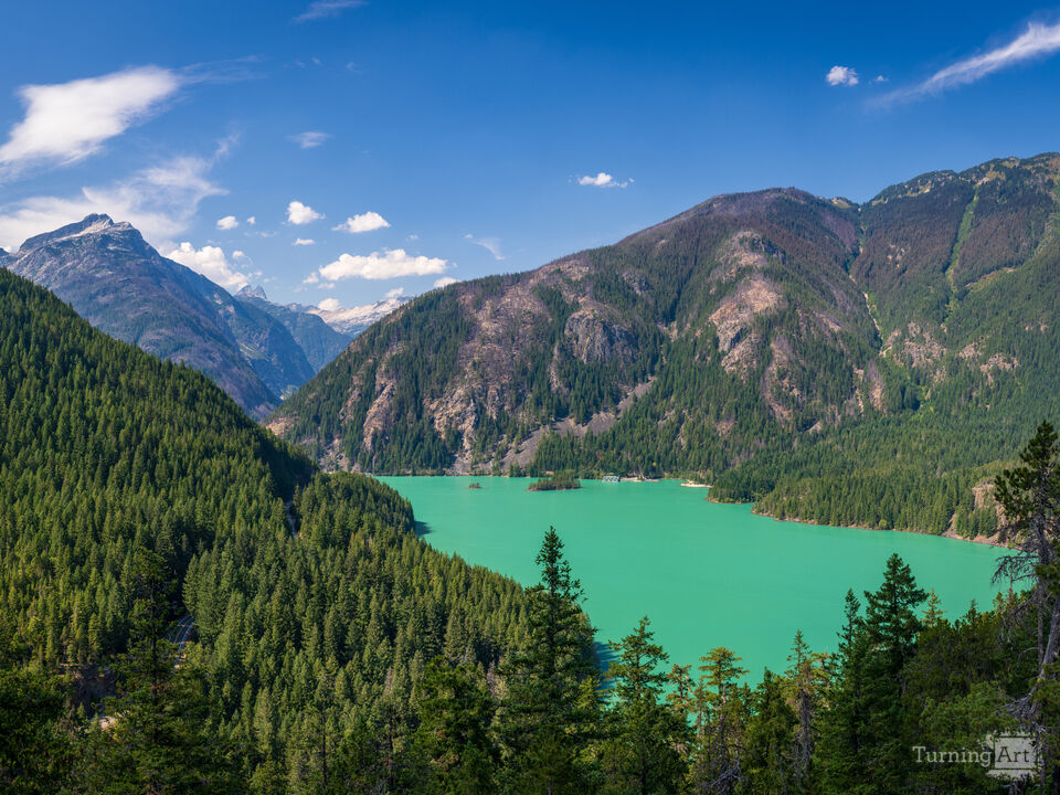 Diablo Lake from summit of Thunder Knob Trail