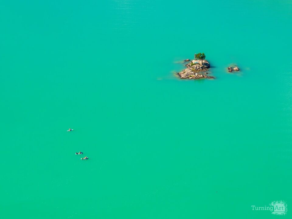 Abstract overhead view of Diablo Lake WA