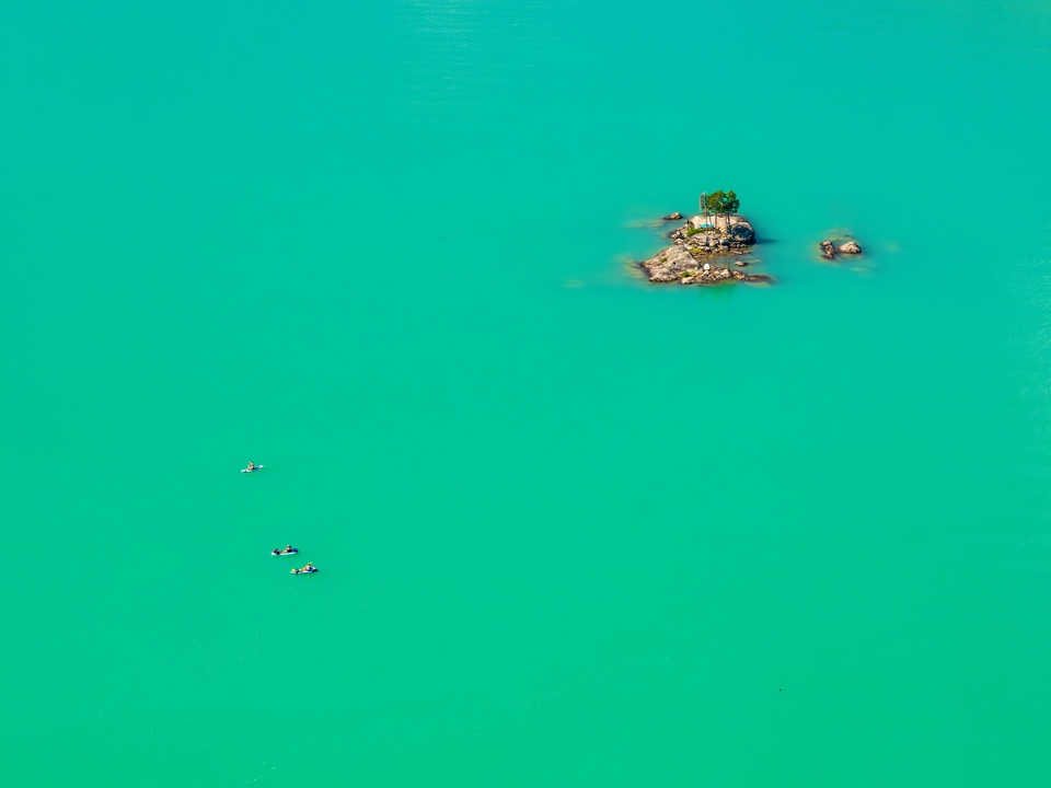 Abstract overhead view of Diablo Lake WA