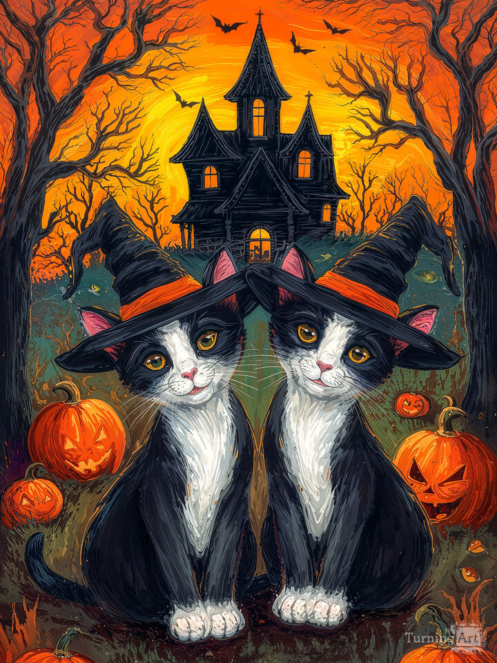 Halloween Cats In Hats