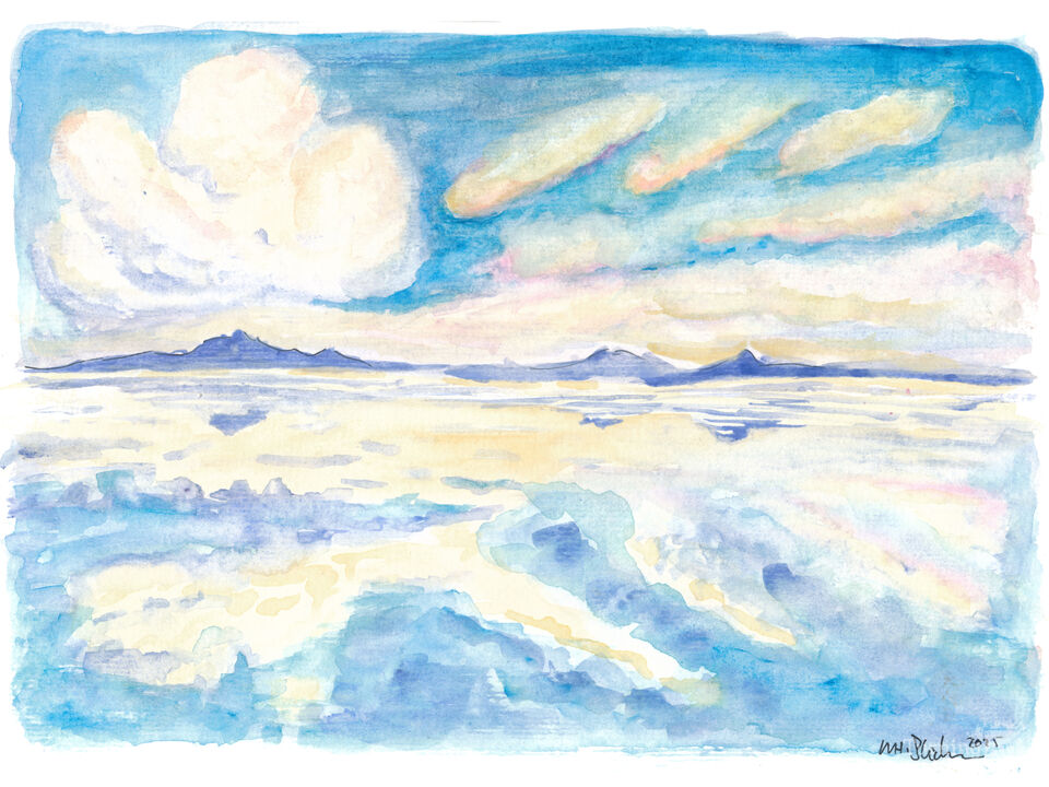 Bolivia Salar de Uyuni in Soft Pastel Light