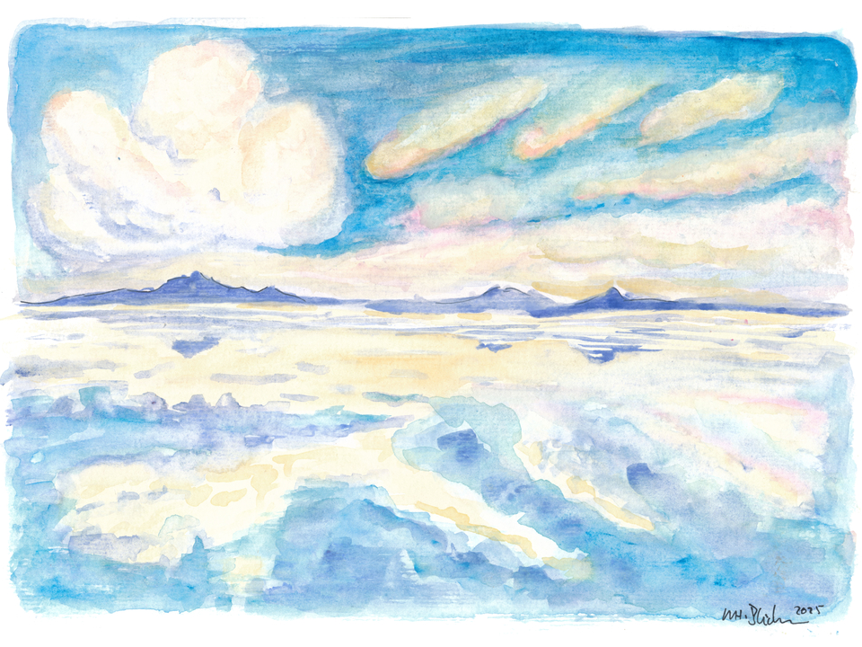 Bolivia Salar de Uyuni in Soft Pastel Light
