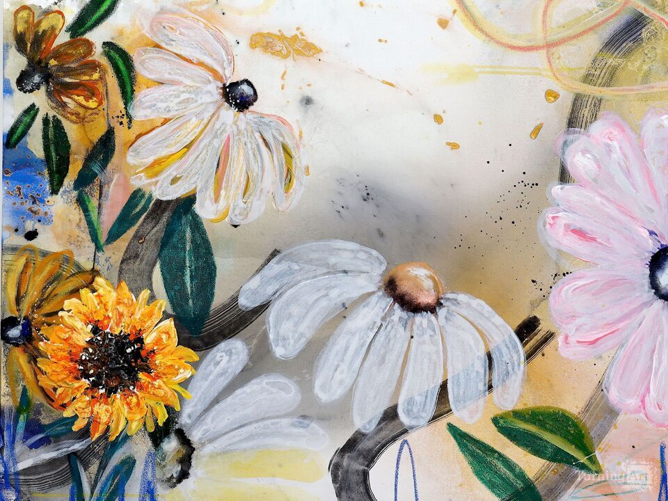 Fading into warmth- still life flowers  