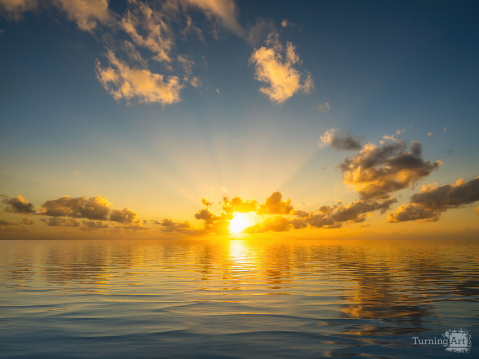 Sunset over an ocean