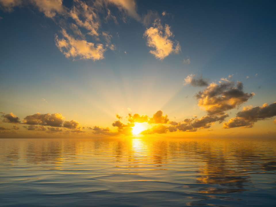 Sunset over an ocean