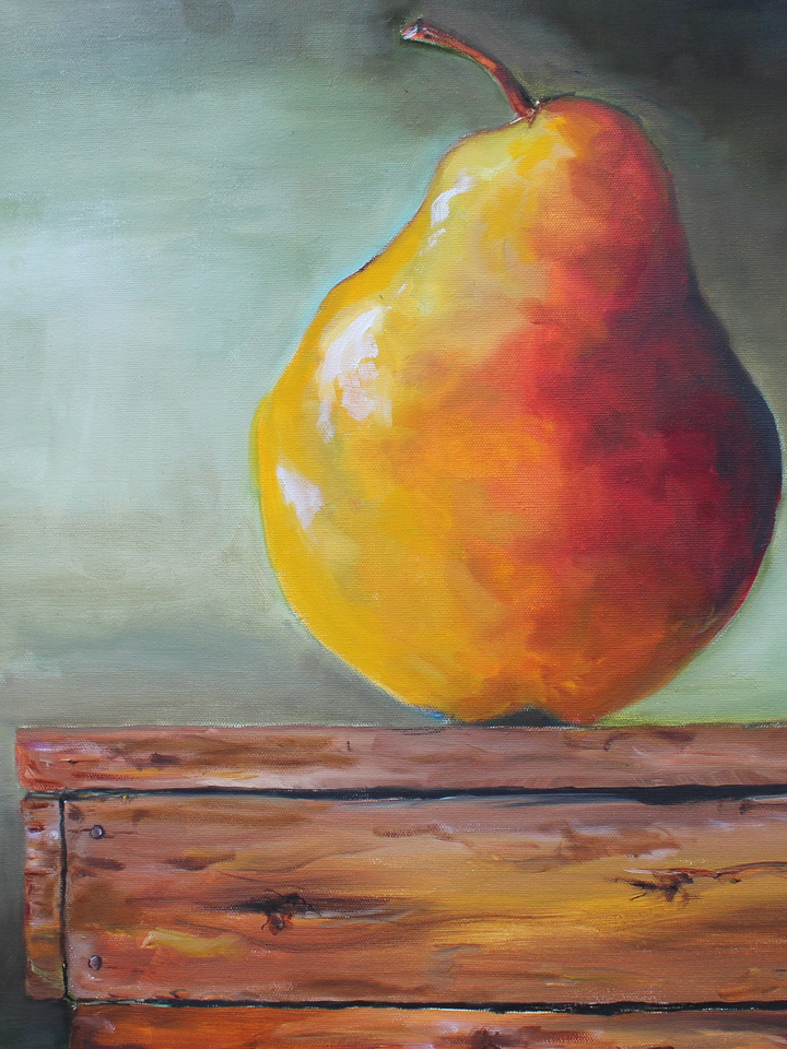 Pear on Crate